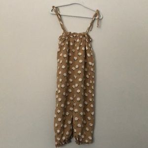 Rylee + Cru Tan Floral Jumpsuit